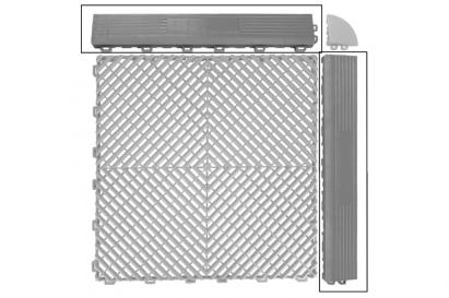 Margine pentru pardoseală modulară ventilată, gri deschis, 400 x 60 mm