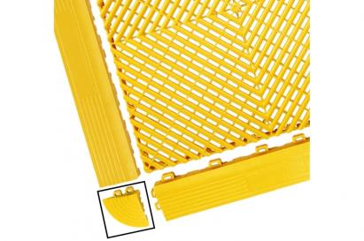 Colț pardoseală modulară ventilată galben pentru garaj și depozit