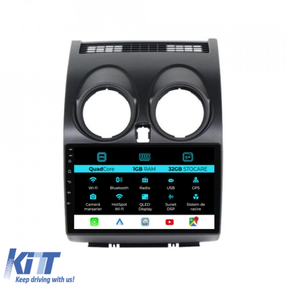 Navigatie Dedicata Nissan Qashqai J10 (2007-2013), 9Inch, 1Gb Ram, 32Gb Stocare, Carplay