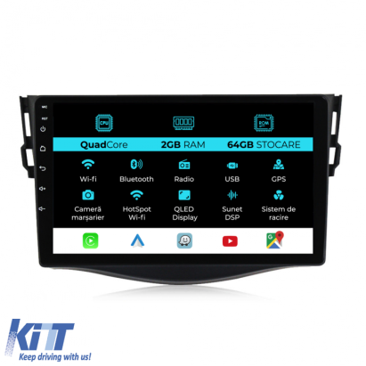 Navigatie Dedicata Toyota Rav 4 (2006-2013), 9Inch, 2Gb Ram, 64Gb Stocare, Carplay