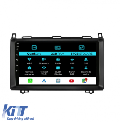 Navigatie Dedicata Mercedes Vito Sprinter Viano B200 A B Class (2005-2012) , 9Inch, 2Gb Ram, 64Gb Stocare, Carplay