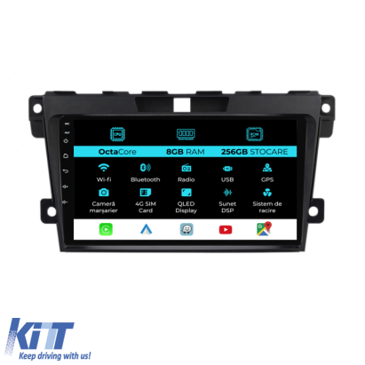 Navigatie Dedicata Mazda CX-7 (2008-2015), 9Inch, 8Gb Ram, 256Gb Stocare, CarPlay