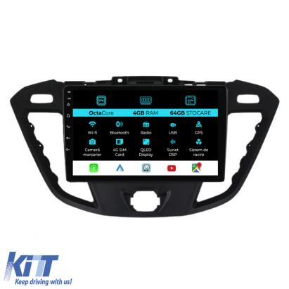 Navigatie Dedicata Ford Transit (2012 - 2018), 9 Inch, 4Gb Ram, 64Gb stocare, Carplay