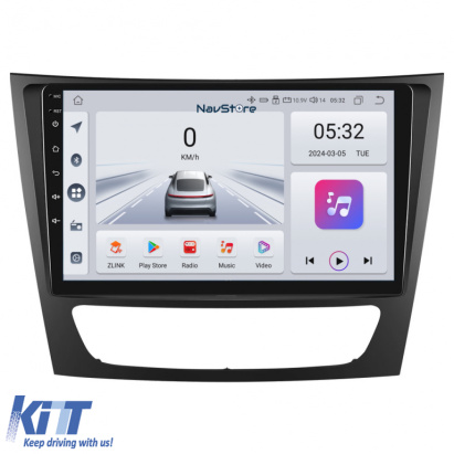 Navigatie Android Dedicata Mercedes Benz E-Class W211 (2002 - 2010), 9Inch, 4Gb Ram, 64Gb Stocare, Bluetooth, WiFi, Carplay