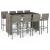 Set mobilier bar de grădină, 9 piese, gri, poliratan GartenMobel Dekor