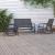 Set mobilier grădină planor, 3 piese, negru, textilenă și oțel GartenMobel Dekor