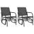 Set mobilier grădină planor, 3 piese, negru, textilenă și oțel GartenMobel Dekor