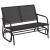 Set mobilier grădină planor, 3 piese, negru, textilenă și oțel GartenMobel Dekor