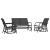 Set mobilier grădină planor, 3 piese, negru, textilenă și oțel GartenMobel Dekor
