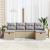 Set de canapele pentru grădină 6 pcs Beige și gri deschis GartenMobel Dekor