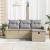 Set de canapele pentru grădină 4 pcs Beige și gri deschis GartenMobel Dekor