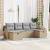 Set de canapea cu pernă 6 pcs Beige și gri deschis poliratan GartenMobel Dekor