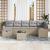 Set de canapea cu pernă Manual Beige și gri deschis poliratan GartenMobel Dekor