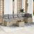 Set de canapea cu pernă Manual Beige și gri deschis poliratan GartenMobel Dekor