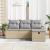 Set de canapea cu pernă 4 pcs Beige și gri deschis poliratan GartenMobel Dekor