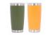 Set 2x Cana Termoizolanta Otel Inoxidabil SS304 cu Capac Perete Dublu 590ml Portocaliu Verde