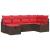Set de canapea cu pernă cu depozitare Maro și roșu poliratan GartenMobel Dekor