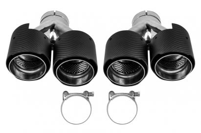 Set de terminale de tip Akrapovic cu husă din carbon, stânga și dreapta