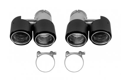 Set de terminații universale duble AutoPro cu capace din carbon, stânga și dreapta, model 1