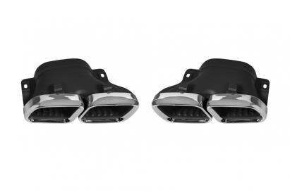 Set de capete cromate AMG tip C63 potrivit pentru Mercedes Clasa C W205, C205, S205, A205, SL R232, GLC SUV X253, GLC Coupe C253, după 2019, Clasa C W206/S206 după 2021