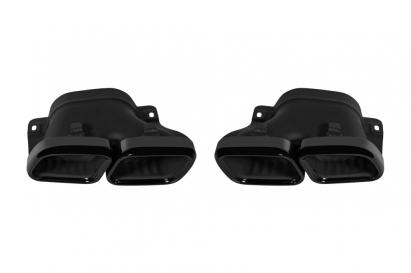 Capace de evacuare AMG negre tip C63 potrivite pentru Mercedes Clasa C W205, C205, S205, A205, SL R232, GLC SUV X253, GLC Coupe C253, dupa 2019, Clasa C W206/S206 dupa 2021