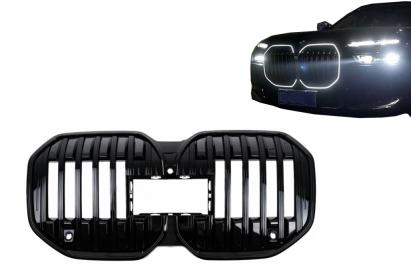 Grilă centrală cu LED pentru BMW Seria 7 G70 (2022-) Negru Lucios