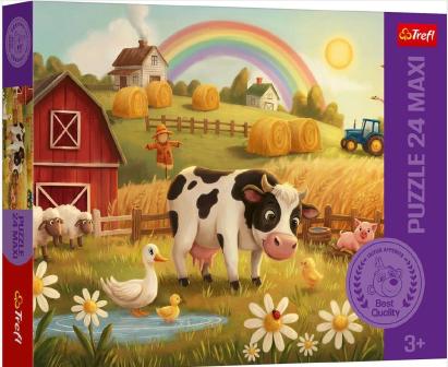 Puzzle Trefl 24 Maxi Văcuța la fermă pentru copii 3+