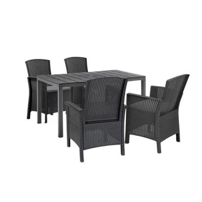 Set mobilier de grădină Leziter Orlo 4+1, grafit, 4 fotolii și masă