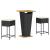 Set mobilier bar de grădină cu perne, 3 piese, negru, poliratan GartenMobel Dekor