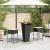Set mobilier bar de grădină cu perne, 3 piese, negru, poliratan GartenMobel Dekor
