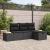 Set de canapele pentru grădină cu pernă 4 pcs Negru poliratan GartenMobel Dekor