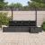Set de canapele pentru grădină cu pernă 5 pcs Negru Rattan poli GartenMobel Dekor