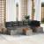 Set de canapele pentru grădină cu pernă 8 pcs Gri Rattan poli GartenMobel Dekor