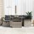 Set de canapele pentru grădină cu pernă 7 pcs Gri Rattan poli GartenMobel Dekor