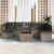 Set de canapele pentru grădină cu pernă 9 pcs Gri Rattan poli GartenMobel Dekor
