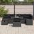 Set de canapele pentru grădină cu pernă 8 pcs Negru Rattan poli GartenMobel Dekor