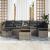 Set de canapele pentru grădină cu pernă 8 pcs Gri Rattan poli GartenMobel Dekor