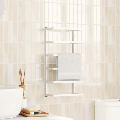 Suport de prosoape, alb, 24x12x48 cm, oțel GartenMobel Dekor