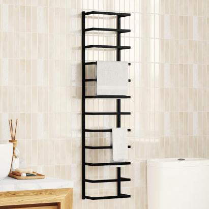 Suport de prosoape, negru, 24x12x96 cm, oțel GartenMobel Dekor