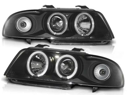Set de faruri de tuning cu ochi de înger halogen potrivit pentru Audi A4 B5 11.1994-12.1998 sedan/combinate, stânga și dreapta