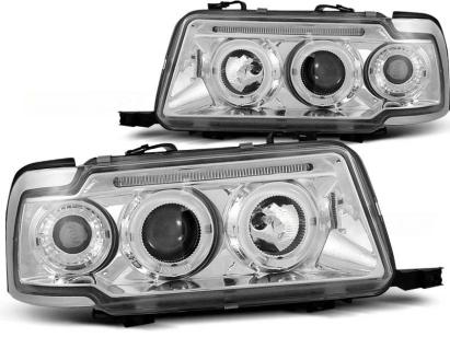 Set de faruri de tuning cu ochi de înger halogen potrivit pentru Audi 80 B4 09.1991-04.1996, stânga și dreapta