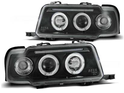 Set de faruri tuning cu ochi de înger halogen potrivit pentru Audi 80 B4 09.1991-04.1996, stânga și dreapta