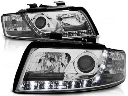 Set de faruri de tuning cu lumini LED potrivit pentru Audi A4 B6 10.2000-10.2004 sedan/combina, stânga și dreapta
