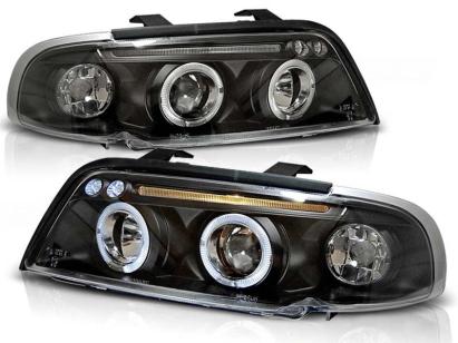 Set de faruri de tuning cu ochi de înger halogen potrivit pentru Audi A4 B5 11.1994-12.1998 sedan/combinate, stânga și dreapta