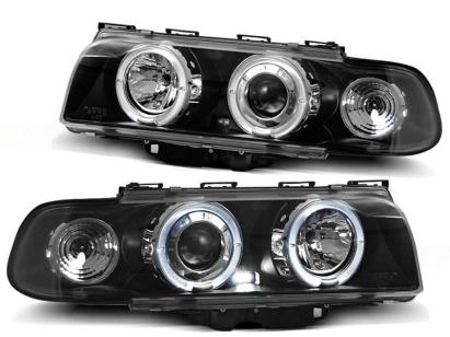 Set de faruri de tuning cu ochi de înger halogen potrivit pentru BMW 7 E38 6.1994 - 8.1998, stânga și dreapta