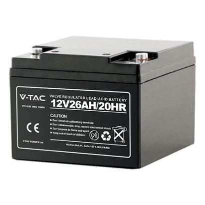 Acumulator gel plumb, V-tac, 12V, 26ah, 175x166x125mm, SKU-23454
