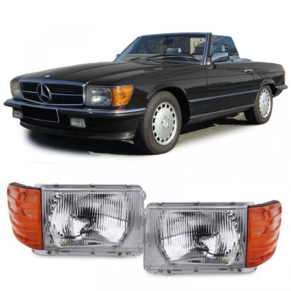 Set de faruri fără LWR 6 pini dreapta + stânga, potrivit pentru Mercedes SL R107 SLC C107