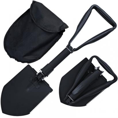 RAMROXX Lopată Pliabilă Supraviețuire Neagră Lopată Săpăligă Fierăstrău incl. Pungă