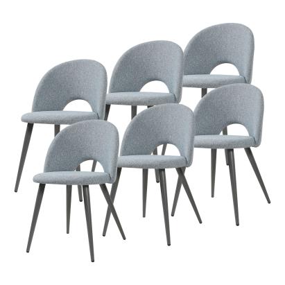 Esszimmerstuhl Karijoki 6er Set Webstoff Grau [en.casa]