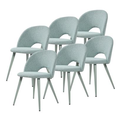 Esszimmerstuhl Karijoki 6er Set Webstoff Hellgrün [en.casa]